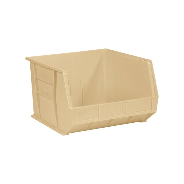 Bsc Preferred 18'' x 16-1/2'' x 11'' Ivory Plastic Stack & Hang Bin Boxes, 3PK BUY00013743 - main